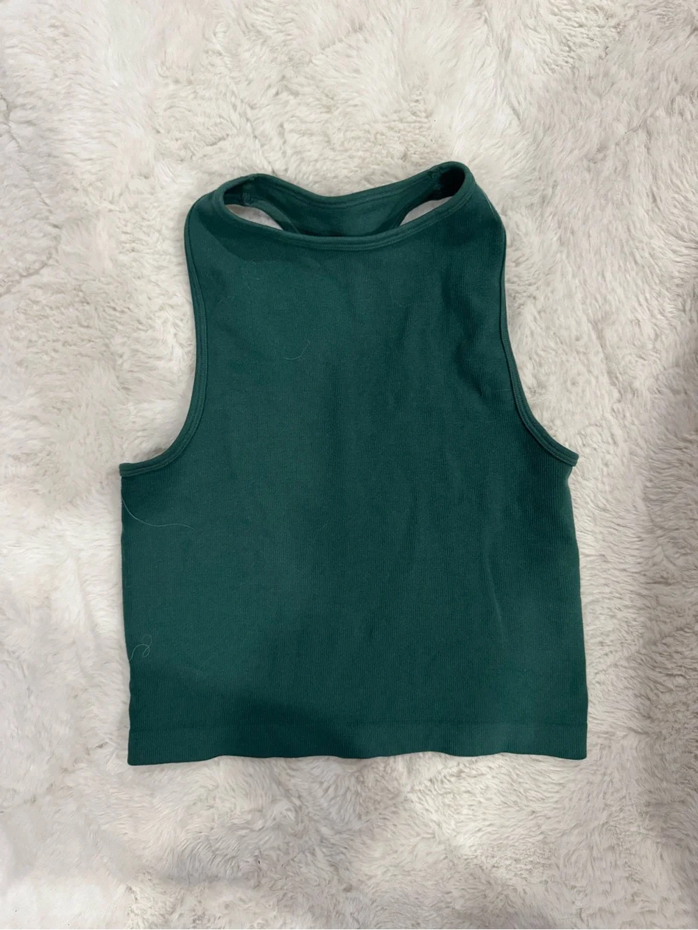 Free People Forest Green Ribbed Racerback Crop Top